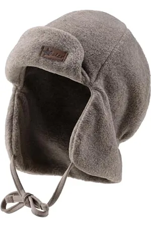 Sterntaler Fliegermütze einfarbig aus weichem Fleece - Jungen Holzfällermütze mit angeschnittenen Ohrenklappen und Bindeband - Kinder Wintermütze, gefüttert mit Microfleece - ,53