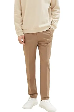 TOM TAILOR Herren 1037539 Relaxed Tapered Fit Hose in Ankle-Länge, 33753-desert Fawn Melange, 34/34