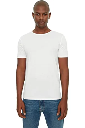 Trendyol Herren Männlicher Basic Slim Fit Runder Kragen Kurzarm T-shirt T-Shirt Westlich, , S