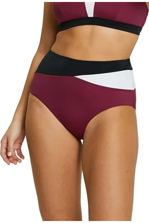 Sans Complexe Damen Beyond The Beach Badeanzug, Hoch -geschwächtes Höschen, Jenseits des Strandmodells, Colorblock Plum, 46, , 44-46 EU