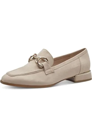Marco Tozzi Damen Loafer mit Absatz Elegant Vegan, Beige , 39 EU