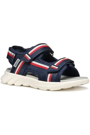 Geox J AIRADYUM BO Sandal, Navy/Red, 24 EU