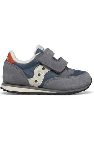 Saucony Originals Baby Jazz HL Sneaker, Grey/Blue/Orange, 27 EU