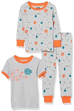 Amazon Disney | Marvel | Star Wars Jungen Eng anliegende Baumwoll-Schlafanzüge, 3er-Pack, , 4 Jahre