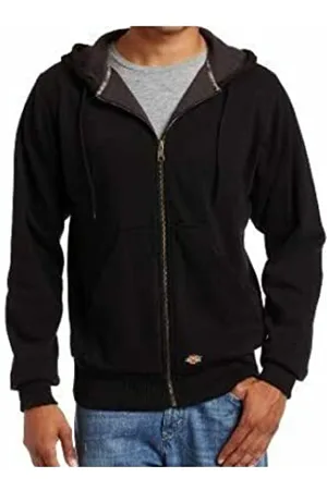 Dickies Herren Thermal Lined Full-Zip Fleece Hoodie with DWR Kapuzenpullover, Schwarzer Stoff, M