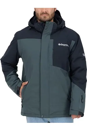 DEPROC-Active Deproc Active Herren Winterjacke Skijacke mit abnehmbarer Kapuze Gefüttert Wasserdicht Wetterfest Windbreaker Übergangsjacke Parka MONTREAL