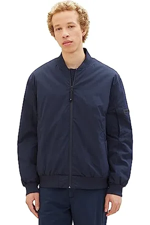 TOM TAILOR Herren 1037382 College Bomberjacke mit wasserabweisender Funktion, 10668-sky Captain Blue, XXL