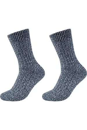Camano 1103013000 - Unisex cosy mouline Boot Socken 2 Paar, Farbe blue, Größe 35/38