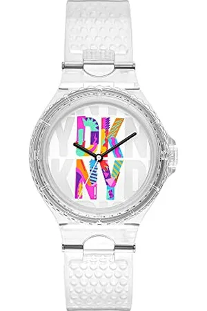 DKNY Damenuhr Chambers 3-Zeiger-Werk Nylon transparent, NY6658