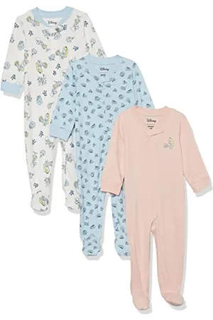 Amazon Disney | Marvel | Star Wars Unisex Baby Eng anliegender Pyjama aus Baumwolle mit Fuß, 3er-Pack, , 0 Monate