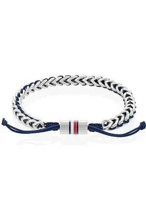 Tommy Hilfiger Jewelry Herren-Armband aus Edelstahl und Nylon verflochten mit verstellbarem Verschluss - Erhältlich in verschiedenen Farben