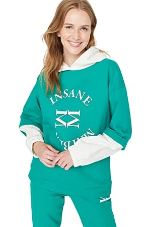 Trendyol Damen Kapuze mit Spruch Relaxed Sweatshirt, , XL EU