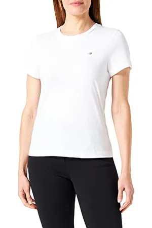 GANT Damen REG Shield SS Logo T-Shirt, White, M