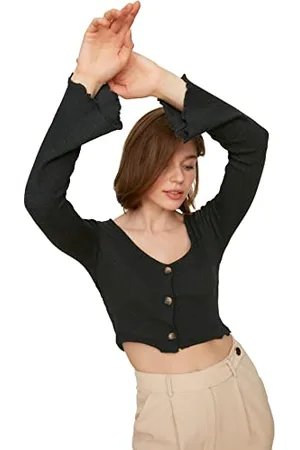 Trendyol Anthrazit-Taste mit gestrickter Bluse, Anthrazit
