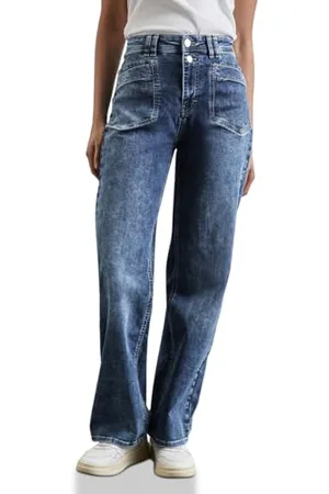 Street one Damen A378403 Wide Leg Jeans,Blau,31