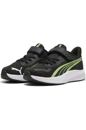 PUMA Pounce LITE AC+ PS Sneaker, Black-Spring FERN White, 34.5 EU