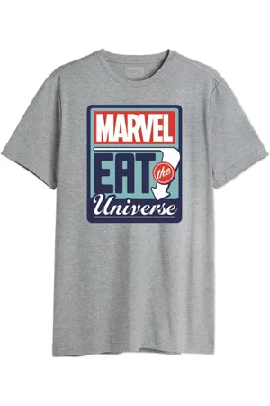Marvel Herren Memarcots275 T-Shirt, Grau meliert, XS