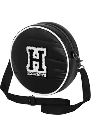 Harry Potter H-Padding Runde Schultertasche, Schwarz, 18,5 x 18,5 cm