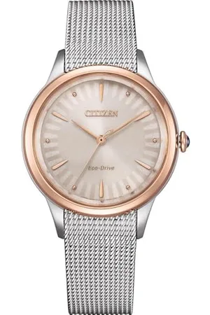 Citizen Herren Analog Quarz Uhr mit Edelstahl Armband EM1156-80X