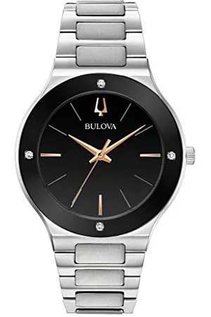 BULOVA Herren Analog Quarz Uhr mit Edelstahl Armband 96E117