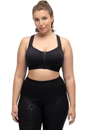 Ulla Popken Damen Sport-bh Leo, Ohne Bügel, Frontverschluss C-d BH, , 85D EU