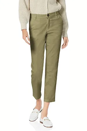 Amazon Damen 3/4-Crop-Khakihose mit mittelhohem Bund und schmal zulaufendem Bein (in Übergrößen erhältlich), , 40