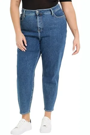 Calvin Klein Jeans Damen Jeans Mom Fit, Blau (Denim Medium), 42W