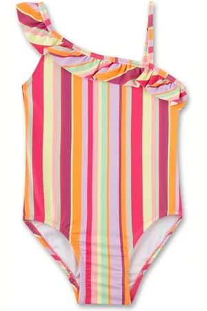 Sanetta Mädchen-Badeanzug mit Streifen | Bequemer und praktischer Badeanzug aus recyceltem Polyester für Mädchen. Bademode für Kinder 140
