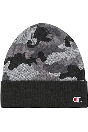 Champion Logo Cuff Beanie, Grey Camo, One Size