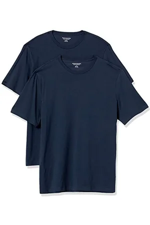 Amazon Herren Kurzärmeliges T-Shirt mit Rundhalsausschnitt aus Baumwolle – Regular Fit, 2er-Pack, , 6XL Große Größen Tall