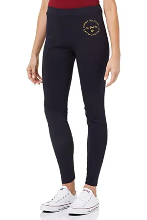 Tommy Hilfiger Damen Slim METALLIC ROUNDALL WW0WW37418 Leggings, , XXS