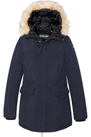 Schott NYC Unisex Jktnellyw Schott Kunstfell Parka mit Kapuze, , XS