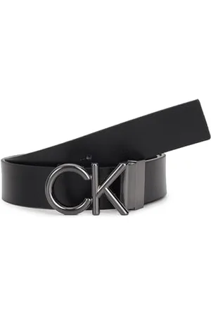 Calvin Klein Herren Gürtel Ck Metal Bombe PB 3.5 cm Ledergürtel, Schwarz (Ck Black /Dk Brown), 110 cm