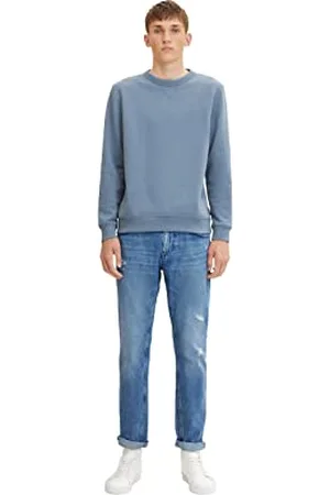 TOM TAILOR Herren Adean Straight Jeans 1032754, 10122 - Destroyed Light Stone Blue Denim, 36W / 36L