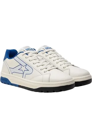 Replay Herren Sneaker aus Leder, Mehrfarbig (Off White Royal 1466), 43
