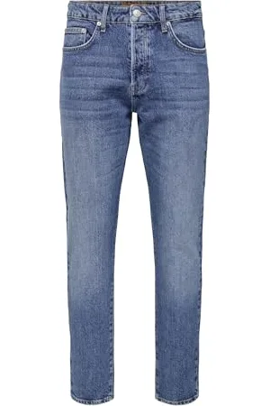 Only & Sons Herren Denim Jeans Regular Fit 5-Pocket Style Hose Verkürzt mit Knopfleiste ONSYOKE, Farben: , Größe Jeans:34W / 32L, Beinlänge:L32