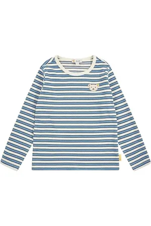 Steiff T-Shirt Langarm EU Größe 98 , Jungen Langarm-Sweatshirt, Longsleeve für Kinder, Pullover langärmelig, Kinderoberteil, ideales Basic Shirt, bequem und weich, waschmaschinenfest