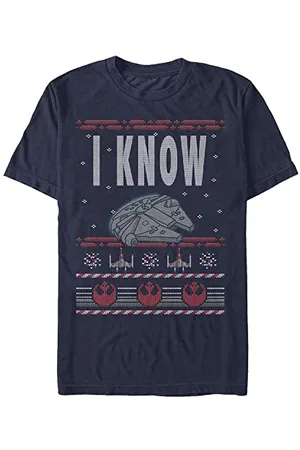 STAR WARS Unisex Ugly I Know Organic Short Sleeve T-Shirt, Marineblau, XXL