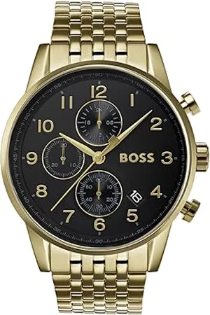HUGO BOSS Chronograph Quarz Uhr für Herren mit Gelbgoldfarbenes Edelstahlarmband - 1513531