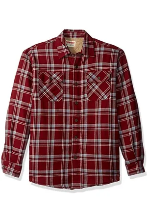 Wrangler Herren Long Sleeve Sherpa Lined Shirt Jacket Hemd mit Button-Down-Kragen, , L