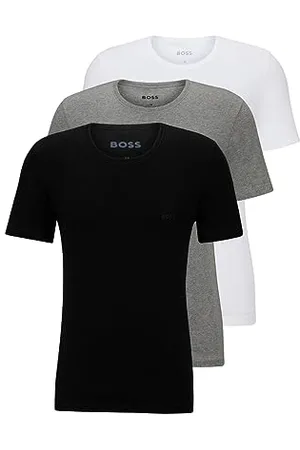 HUGO BOSS Herren-T-Shirt, klassisch, Logo, Baumwolle, 3er-Pack, Klein