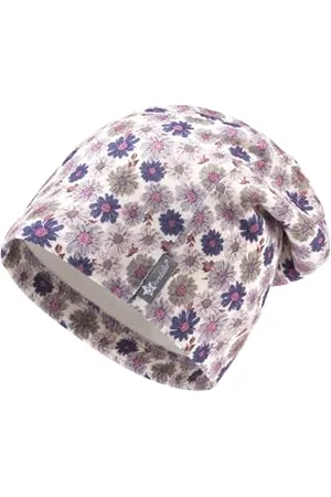 Sterntaler Beanie Bedruckt mit Blumen für Mädchen - Baby und Kinder Mütze aus Mischgewebe - gefüttert mit Baumwollfleece - , 47