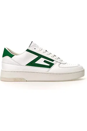 Guess Herren SILEA CARRYOVER Sneaker, Weiss GRÜN, 44 EU