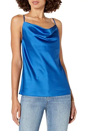 THE DROP Damen Christy seidiges Cami-Top mit Wasserfallausschnitt, Stretch, , 5XL Große Größen