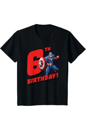 Marvel Kinder Captain America 6th Birthday T-Shirt