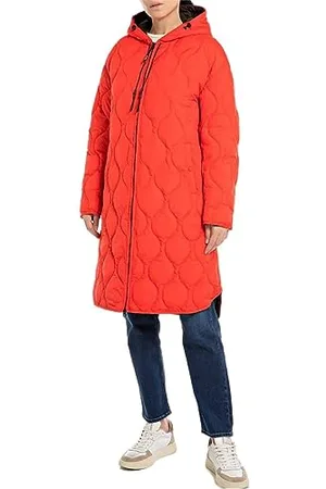 Replay Damen Mantel mit Kapuze, Red Fire 254 (Rot), S