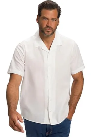 JP 1880 Herren Leinenmixhemd, Halbarm, Kubakragen, Modern Fit Hemd, , 3XL