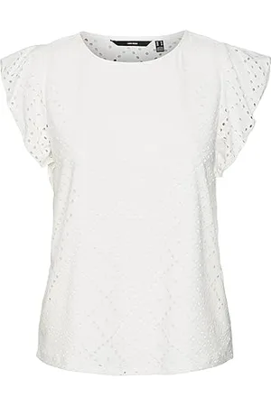 VERO MODA Damen Vmtassa Sl Frill Noos Top, , M EU