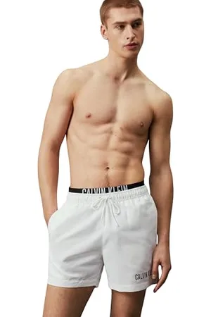 Calvin Klein Herren Badehose Medium Double Wb Lang, , S