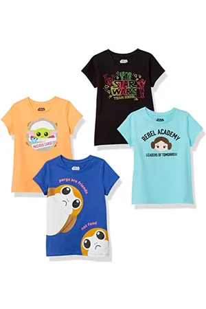 Amazon Disney | Marvel | Star Wars | Frozen | Princess Mädchen Kurzärmelige T-Shirts, 4er-Pack, , 2 Jahre